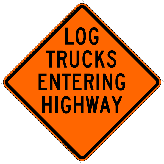 Log Trucks Entering Highway (RUS)