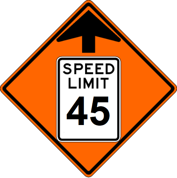 邦楽 SPEED LIMIT/memi Reduced Speed Limit Ahead (RUS) - Bone Safety Signs