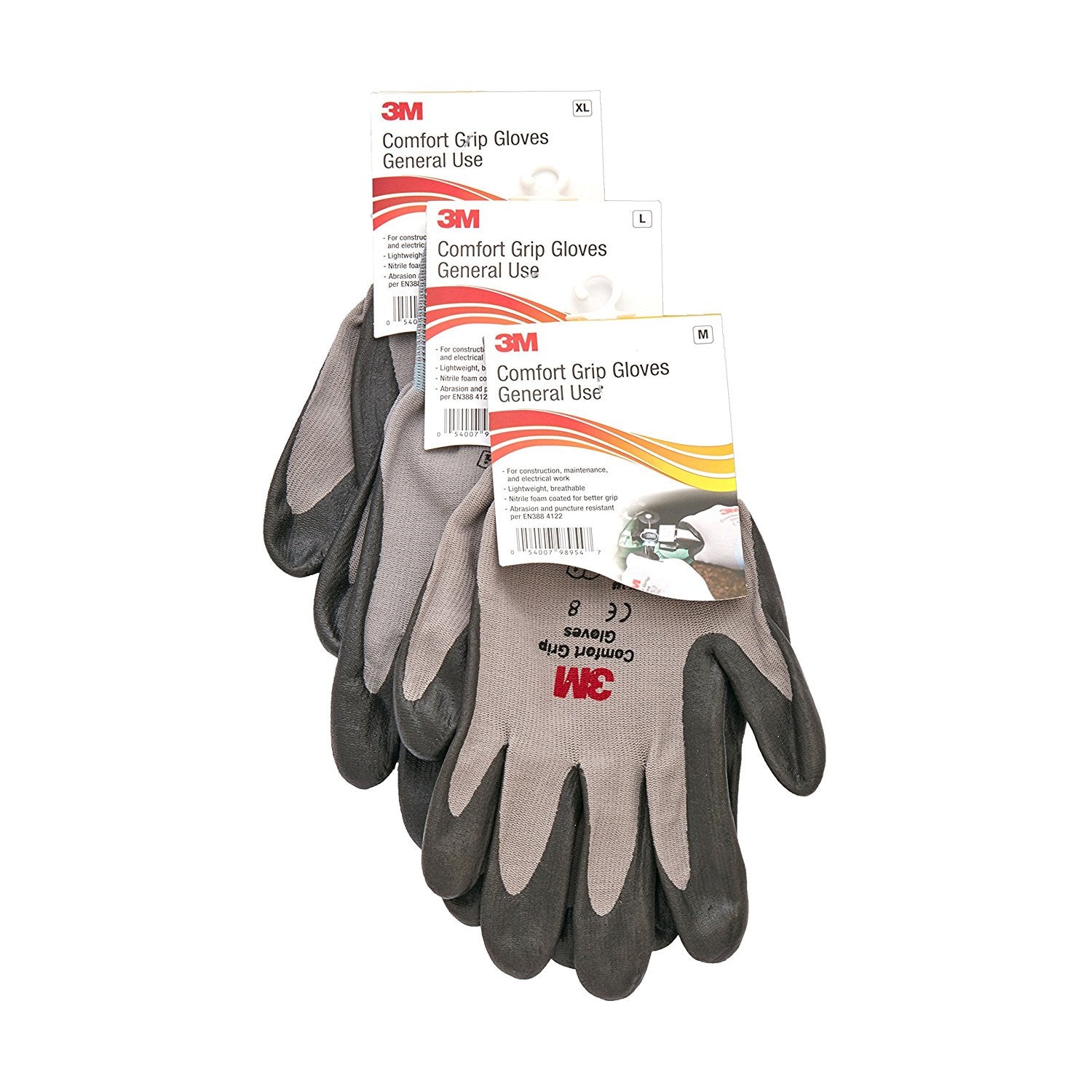 3M Comfort Grip General Use Gloves - 6 pair/bag - Bone Safety Signs