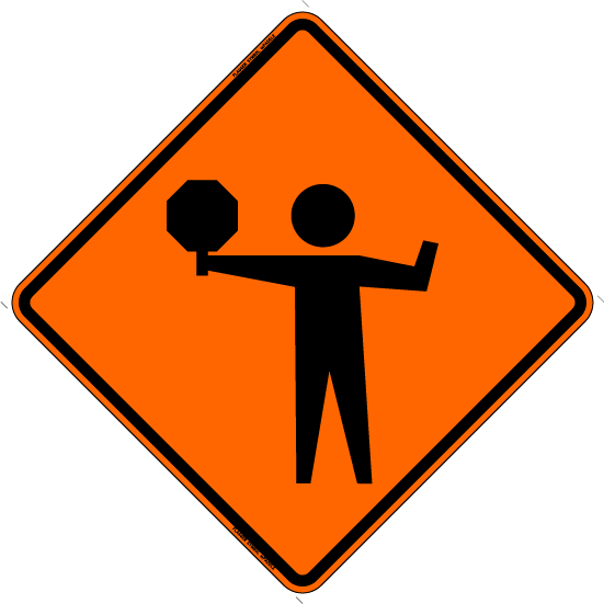 Flagger (Symbol) w/ Paddle (RUS)