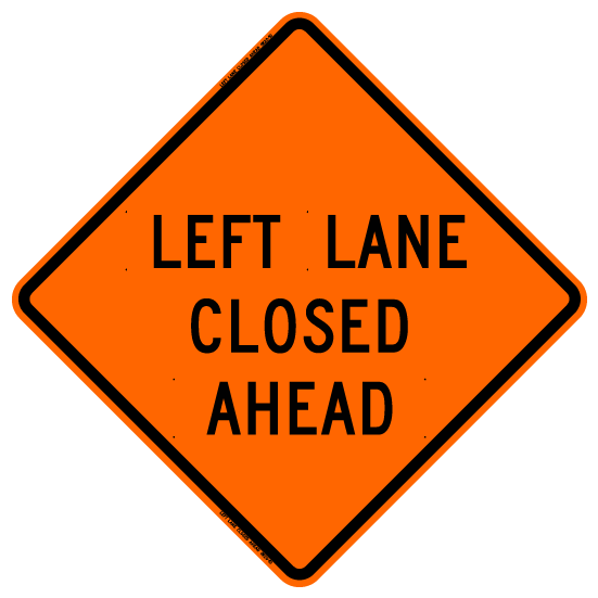 Left Lane Closed Ahead (RUS)