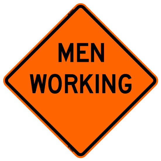 Men Working Roll-up Sign (RUS)