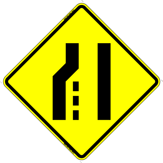 Traffic Merge Right Sign