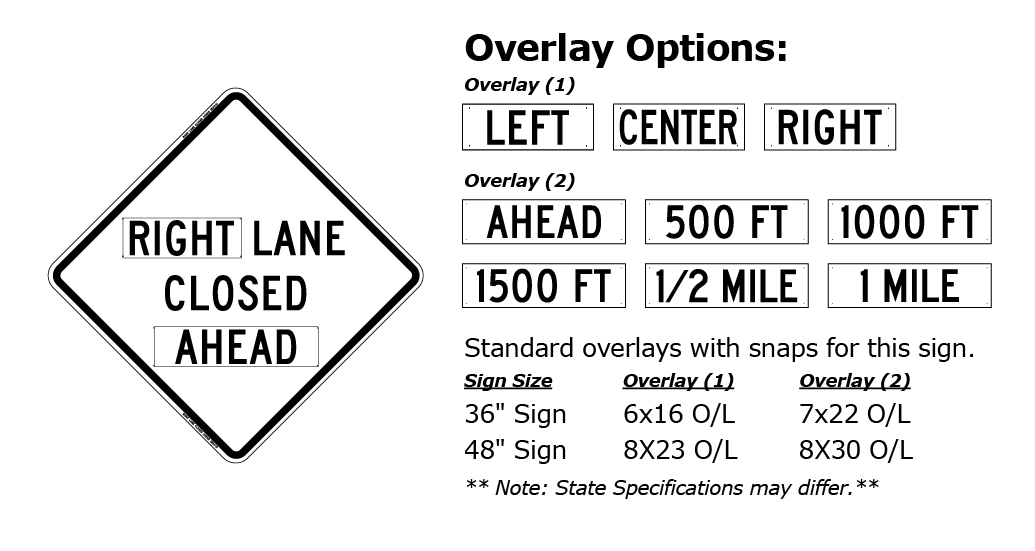 Right Lane Closed Ahead MUTCD W20-5 - Bone Safety Signs