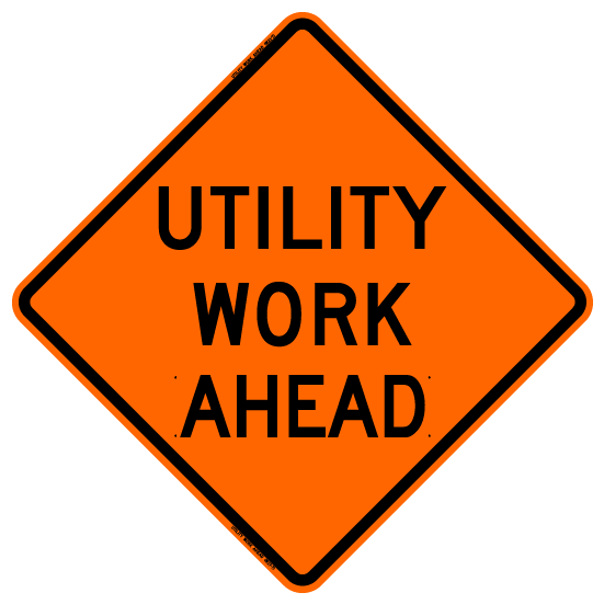 Utility Work Ahead Roll Up Sign (RUS)
