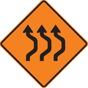 Double Reverse Curve (3 Lanes) Right (RUS)
